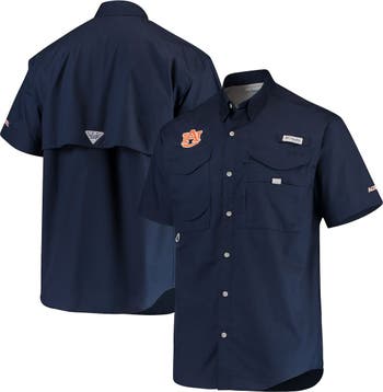 Columbia Auburn Tigers Columbia PFG Bonehead Short Sleeve Shirt - Navy