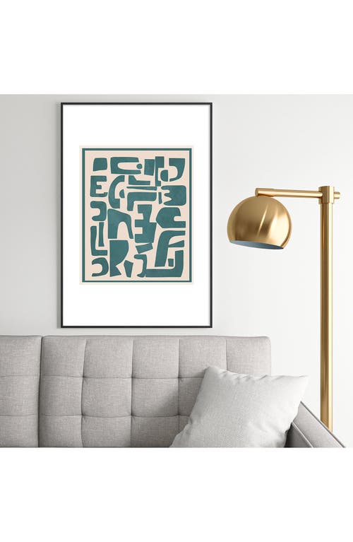 Shop Deny Designs Contemporary Framed Wall Art In Teal/beige