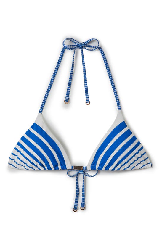 Shop Reiss Tilly Stripe Triangle Bikini Top In Blue Stripe