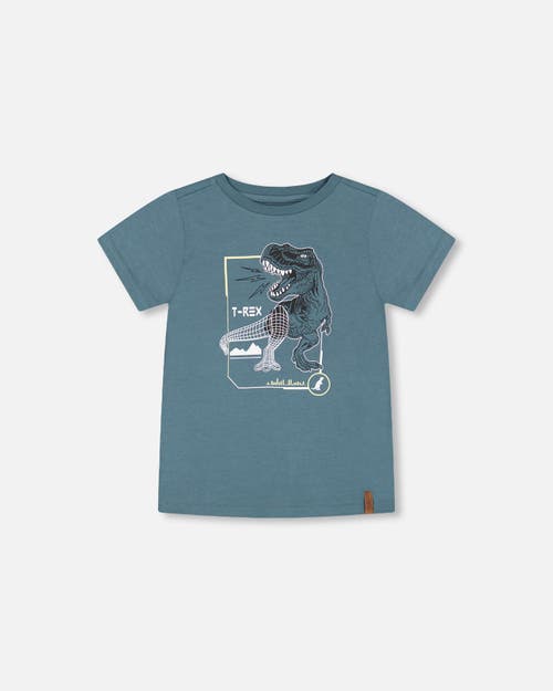 Deux Par Deux Boy's T-Shirt Pine Green Dinosaur Print at Nordstrom