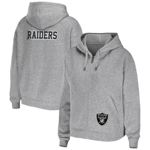 Women's Nike Heathered Charcoal/Black Las Vegas Raiders Gym Vintage Raglan  Full-Zip Hoodie 