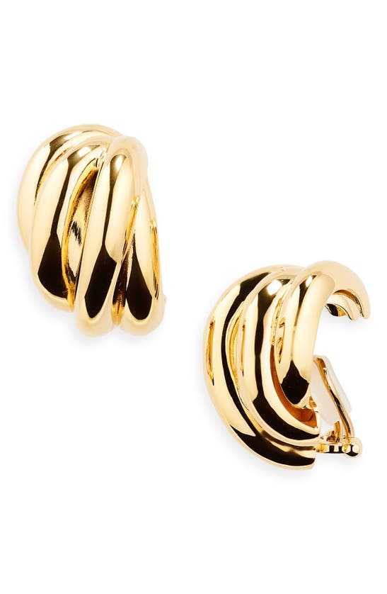 Balenciaga Saturne Clip-on Earrings In Gold