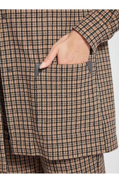 Lyssé Nomad Houdstooth Plaid Overshirt In Harriet Brushed Plaid