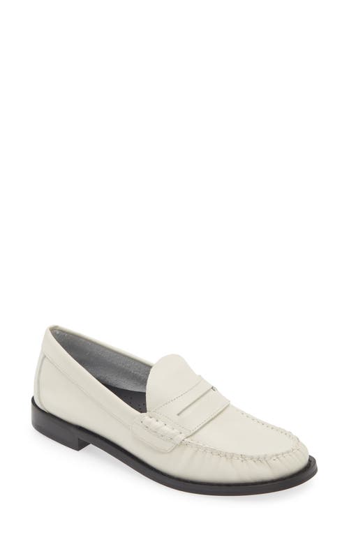 Kingston Penny Loafer in White Leather