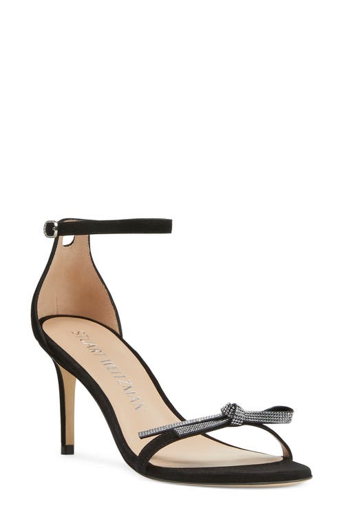 Stuart Weitzman Nudist Bow 75 Sandal in Black