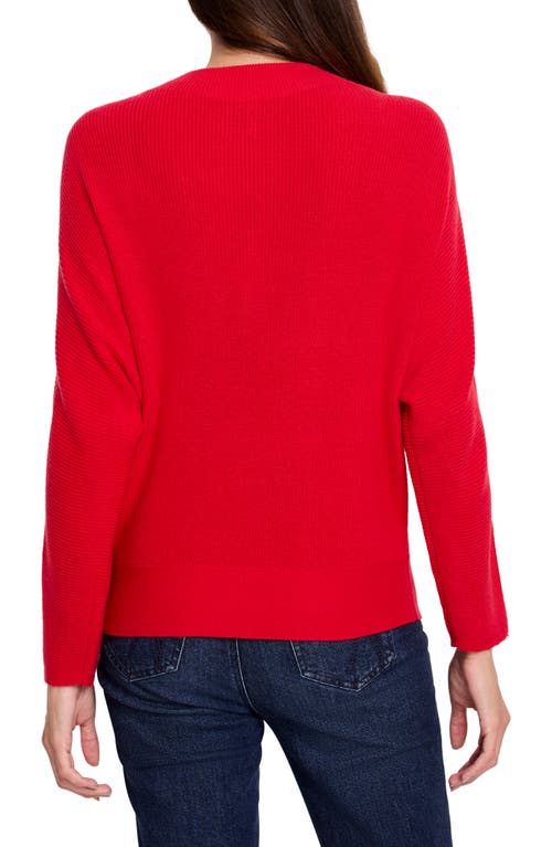 Shop Nic + Zoe Nic+zoe Shaker Stitch Mock Neck Sweater In Amaryllis