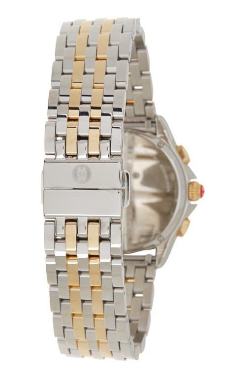 Shop Michele Diamond Embellished Belmore Two-tone Bracelet Watch In 2t Silver/gold