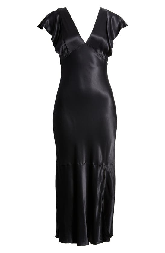 Shop Rails Dina Flutter Sleeve Midi Dress In Black