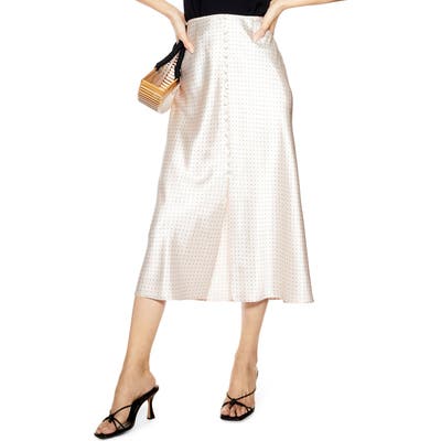 Topshop Polka Dot Midi Skirt, US (fits like 0-2) - Beige