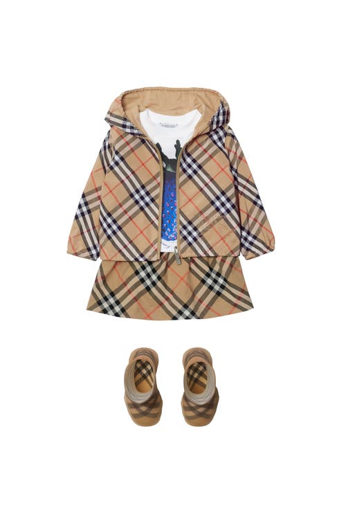Burberry Nova Check Cotton Skirt In Sand