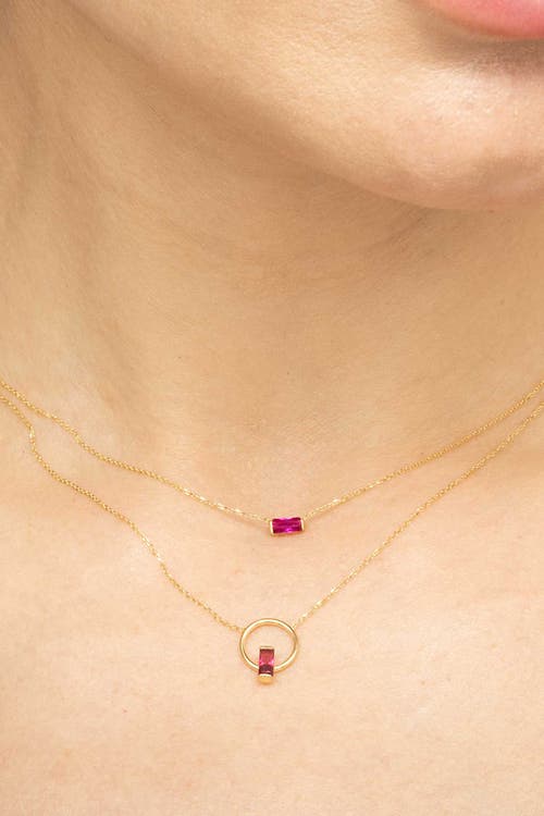 Oradina 14k Gold Bella Pendant Necklace In Gold - Ruby Zirconia
