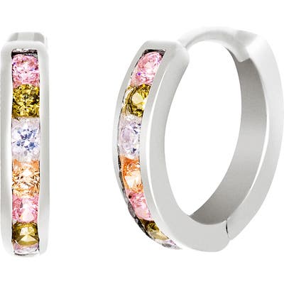 Lesa Michelle Cubic Zirconia Huggie Earrings