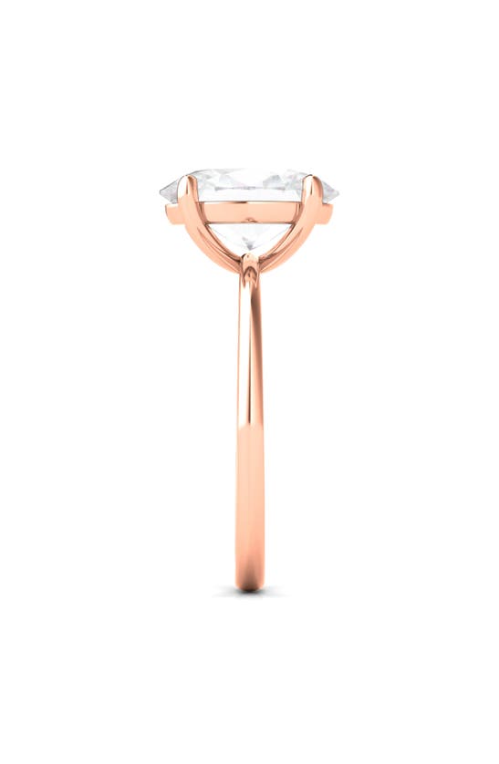 Hautecarat 18k White Gold Oval Cut Lab Created Diamond Engagement Ring In 18k Rose Gold