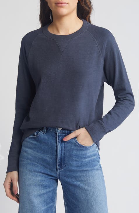 Women's Organic Cotton Slub Sweater, Crewneck Sweatshirt