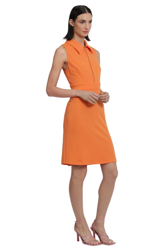 Shop Donna Morgan For Maggy Zip Front Sleeveless Dress In Orange