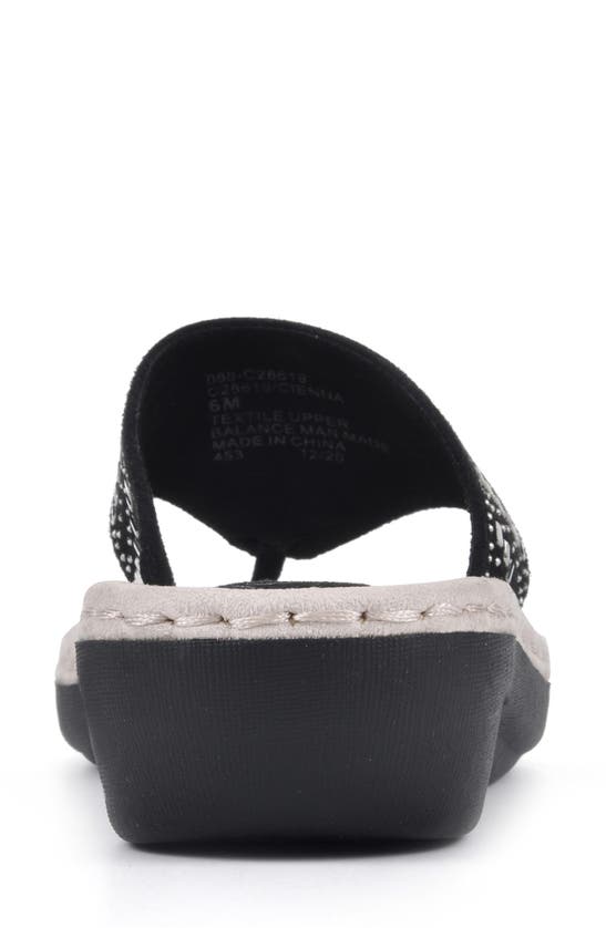 Cliffs By White Mountain Cienna Thong Comfort Sandal In Black Fabric