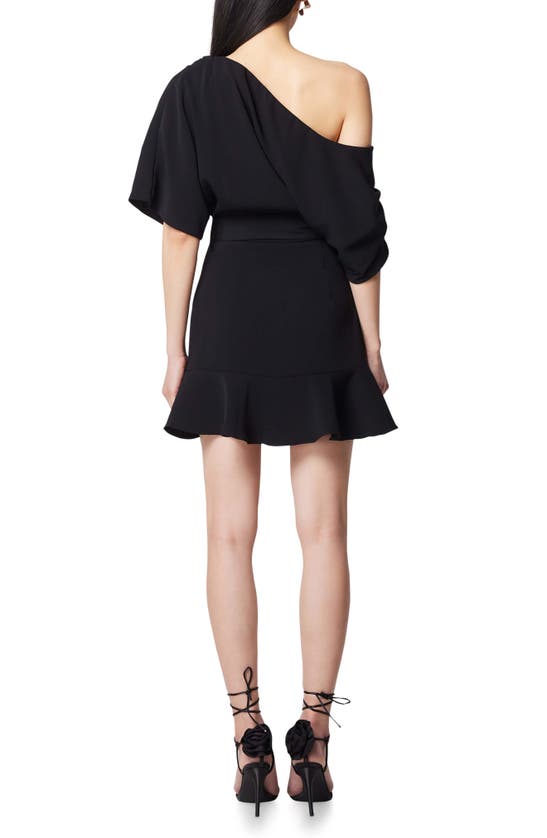Shop Elliatt Vigo One-shoulder Belted Minidress In Black