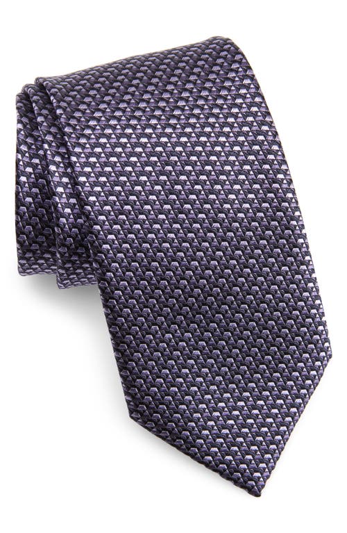 ZEGNA TIES Small Triangle Silk Tie in Purple 