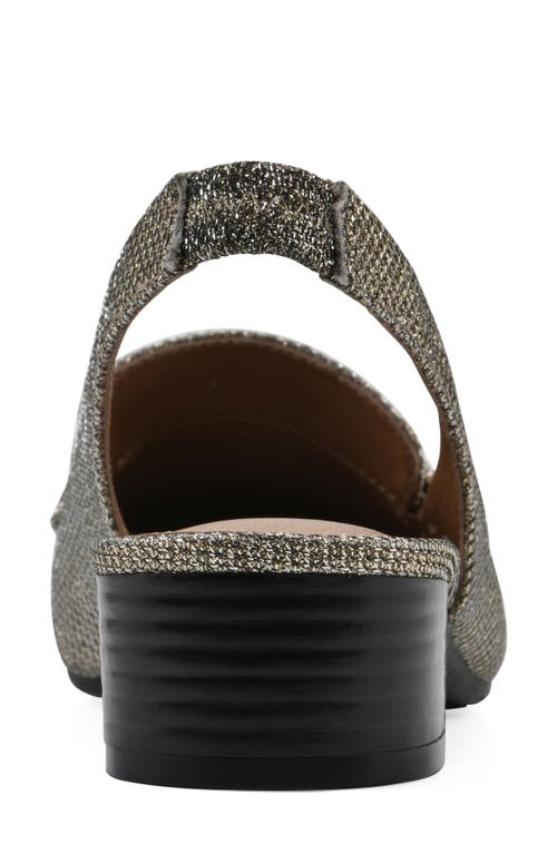 White Mountain Footwear Boreal Slingback Mule In Gold Glitter Fabric