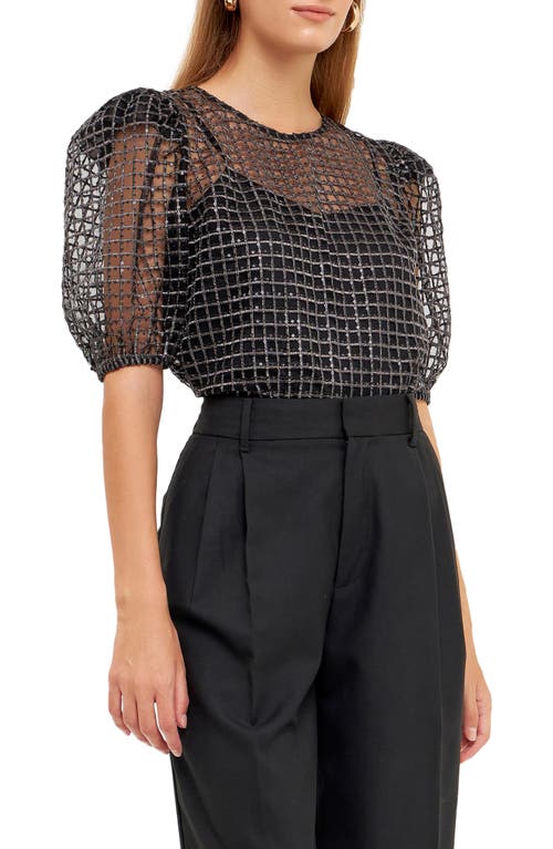 ENDLESS ROSE ENDLESS ROSE SEQUIN GRID MESH TOP 