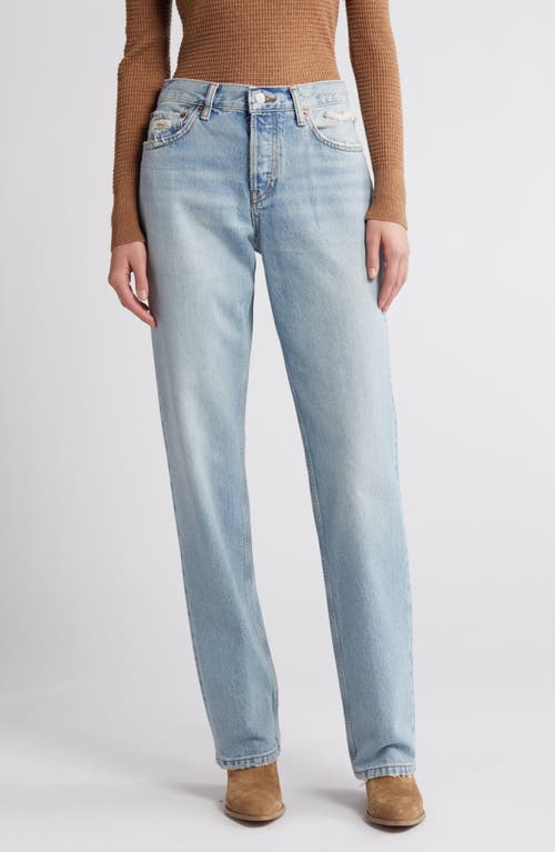Re/Done Easy Straight Leg Organic Cotton Jeans Ripped Tide at Nordstrom,