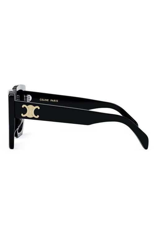 Celine Triomphe 55mm Butterfly Sunglasses In Shiny Black/gradient Brown