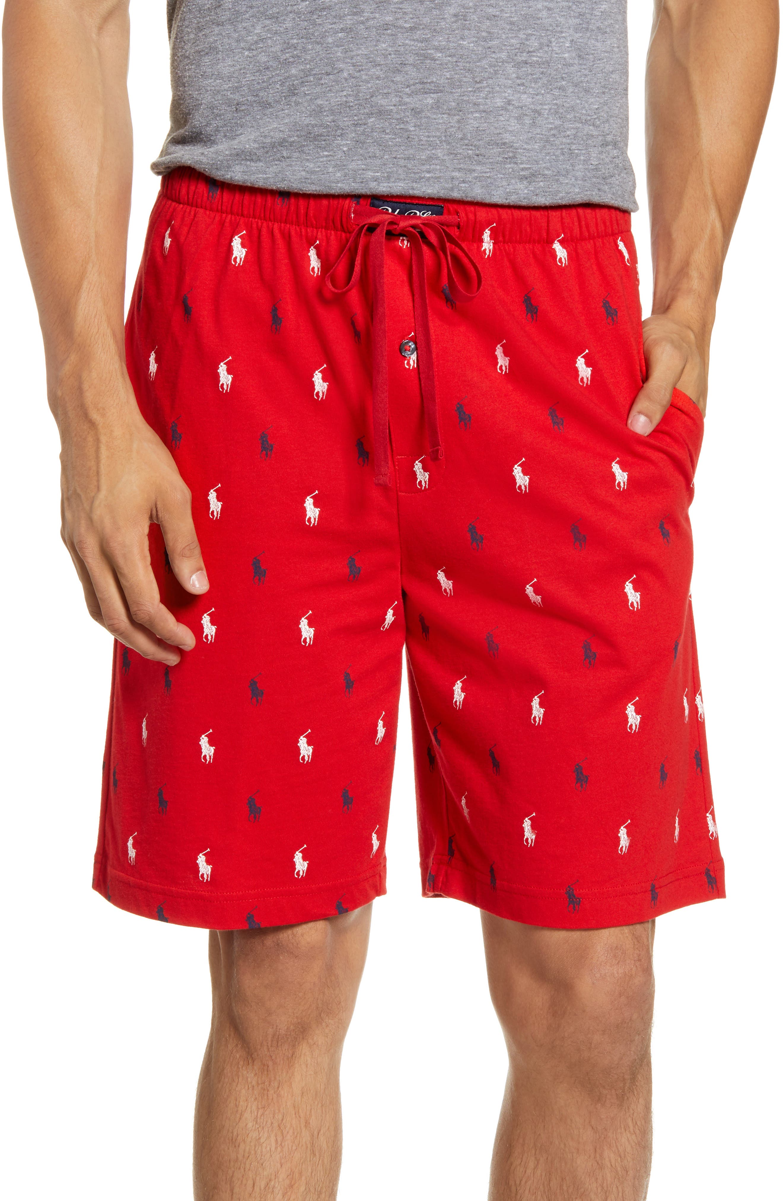 polo shorts red