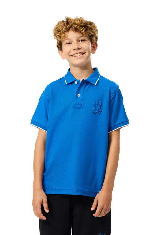 Shop Psycho Bunny Kids' Kingston Tipped Piqué Polo In Nautical Blue