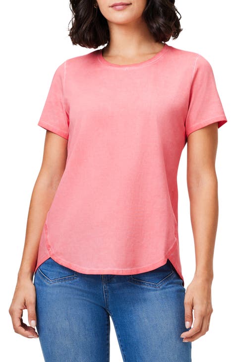  HUITKMM Cropped Tees for Women Set Tee Shirt Dresses for Women  Loose Fit 3/4 Sleeve Boho Blouse for Women Coral Women's T-Shirts Graphic  Tees Plus Size See Through Tops for Women