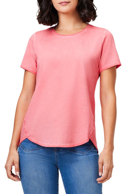 Stretch Cotton Shirttail T-Shirt in Coral