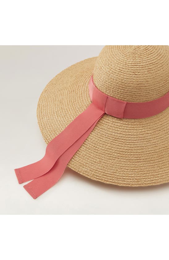Shop Helen Kaminski Cori Raffia Sun Hat In Natural/ Pomelo