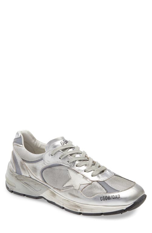 Golden Goose Dad-Star Metallic Sneaker in Silver/White at Nordstrom, Size 7Us