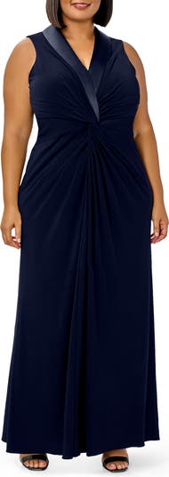 Adrianna Papell Tuxedo Matte Jersey Gown Nordstrom