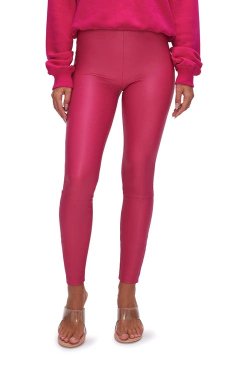 Buy Ms.Lingies Women Pink Solid Viscose Leggings Online at Best