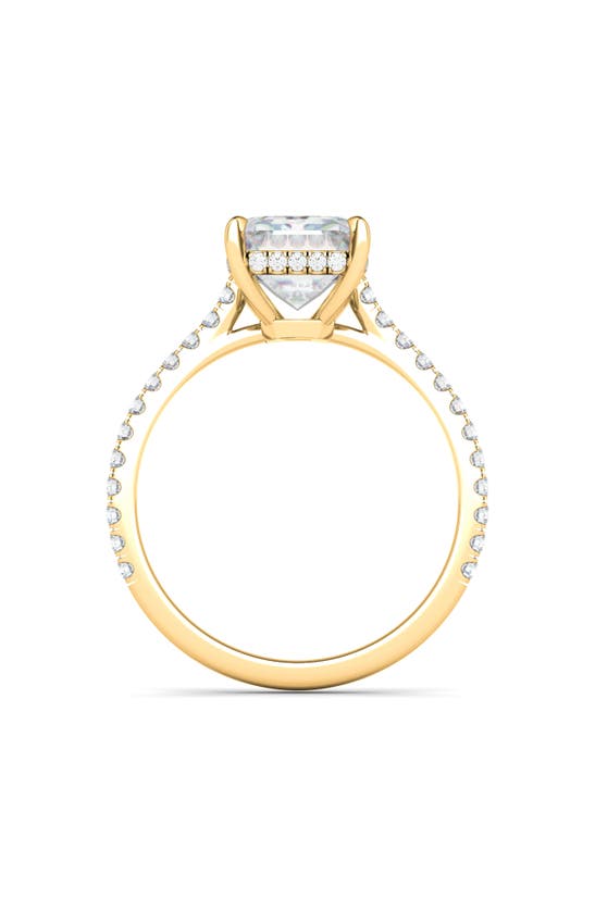 HAUTECARAT EVERYDAY BY HAUTECARAT EMERALD CUT & PAVÉ LAB CREATED DIAMOND 18K GOLD RING