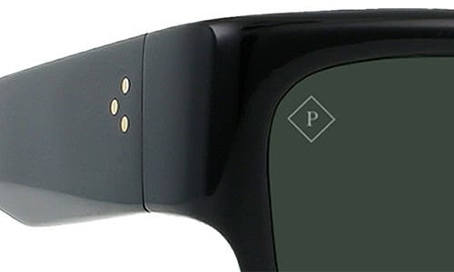 Raen Rufio 55mm Polarized Rectangular Sunglasses In Recycled Black/green Polar