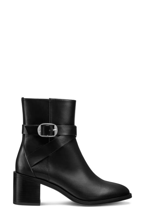 Shop Stuart Weitzman Esme Belted Zip Bootie In Black