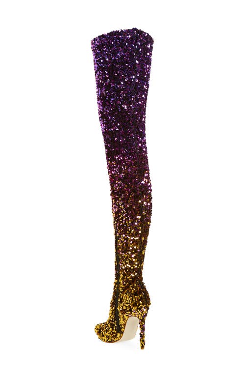 Shop Azalea Wang Elliana Sequin Over The Knee Boot In Multi