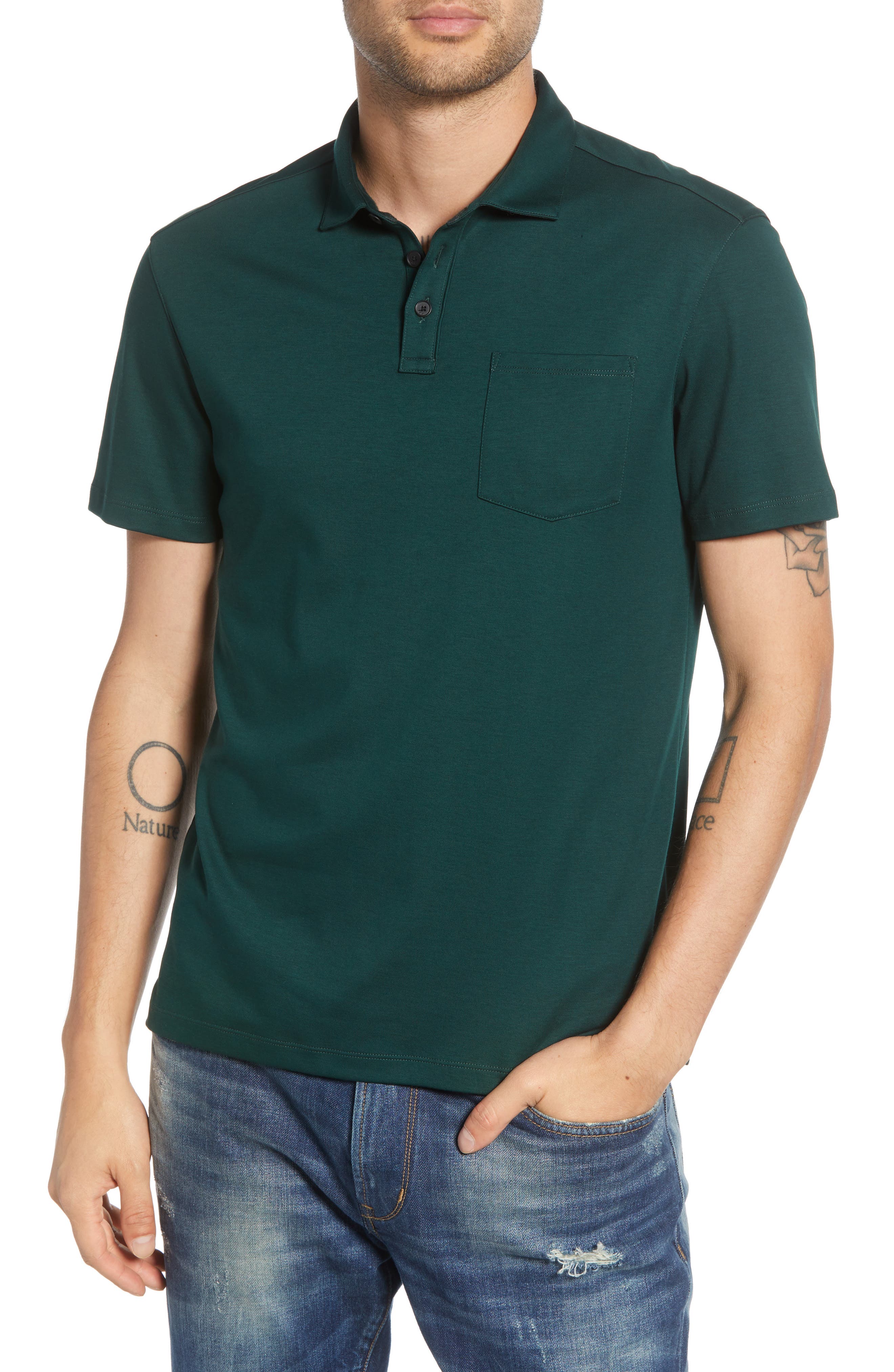 UPC 190802692340 product image for Men's John Varvatos Star Usa Burlington Classic Fit Cotton Polo Shirt, Size X-La | upcitemdb.com