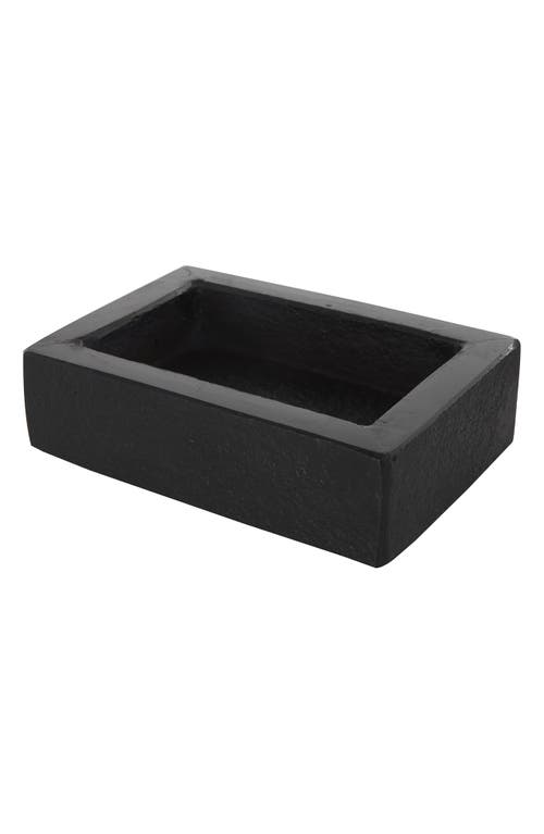 Uma Contemporary Set Of 3 Decorative Marble Boxes In Black