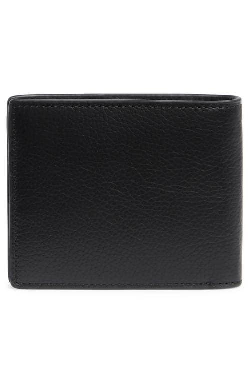 Ted Baker London Brockwell Pebbled Bifold Wallet In Black