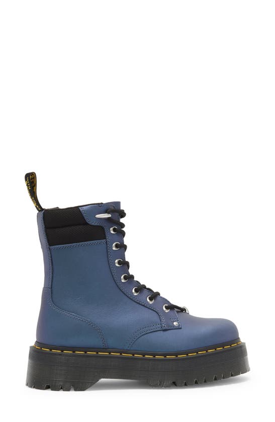 Dr. Martens Jadon Ii Platform Leather Boots In Deep Blue/black