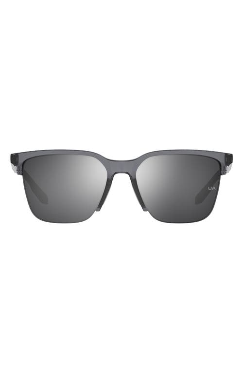 Under Armour 55mm Square Sunglasses in Grey Crystal Silver Mirror at Nordstrom