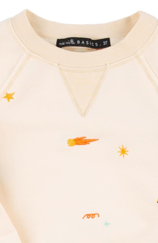 Miki Miette Kids' Iggy Rock 'n' Roll Embroidered Sweatshirt In Cream