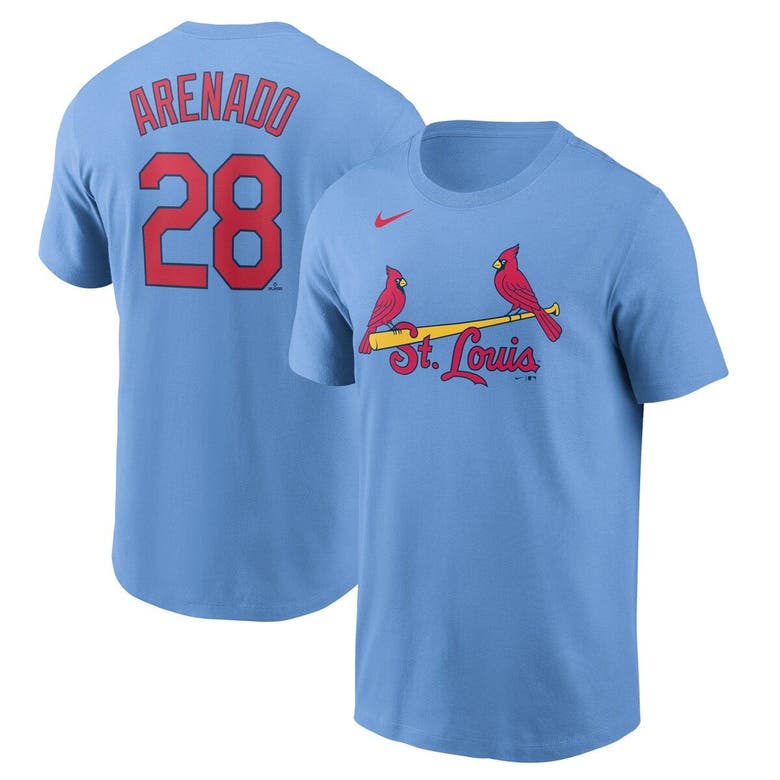 Nike Men's Nolan Arenado Light Blue St. Louis Cardinals Name and Number T- shirt