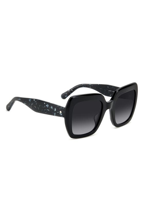 Shop Kate Spade New York Naomis 52mm Gradient Square Sunglasses In Black/grey Shaded
