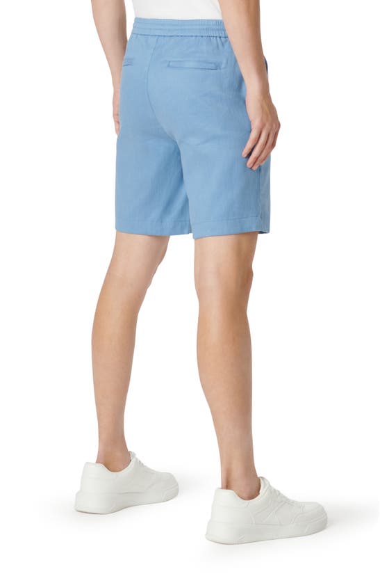Shop Bugatchi Linen Blend Drawstring Chino Shorts In Air Blue