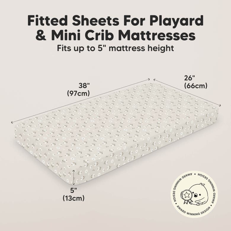 Keababies Soothe Fitted Mini Crib Sheet In Daisies