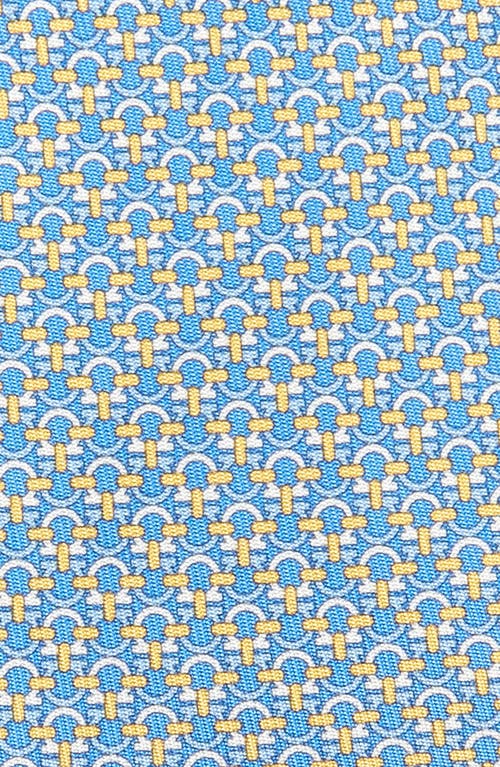 Shop Ferragamo Gancini Pattern Silk Tie In Royal/giallo