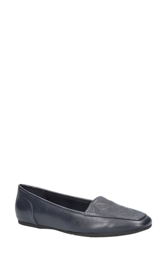 Shop Easy Street Thrill Perforated Flat In Navy